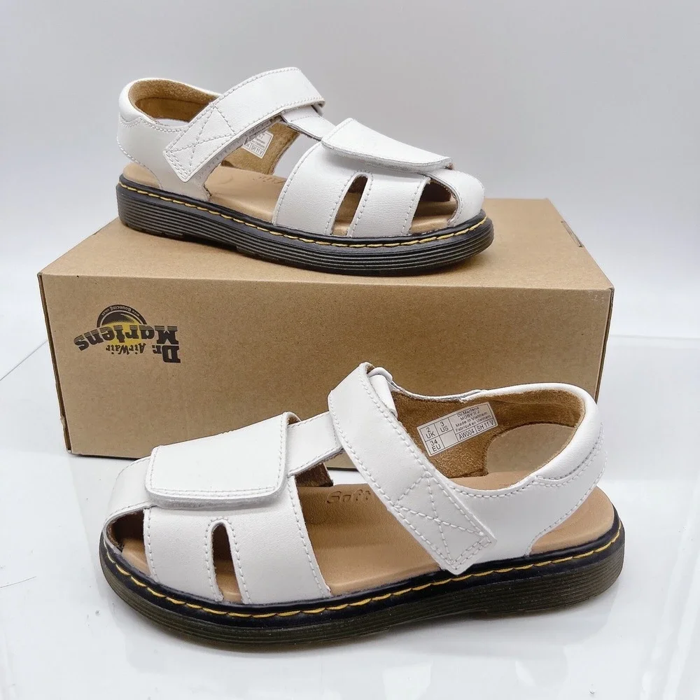 Dr. Martens Moby II Kid's Sandals White Leather US 3/ EU 34